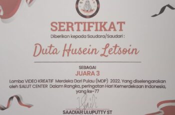 Datu Husen Letsoin – Juara III Lomba VIDEO KREATIF Merdeka Dari Pulau (MDP) 2022